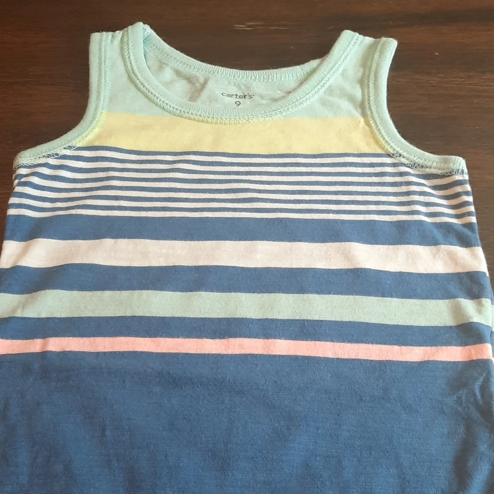 Carter's tank top onesie set palm trees like new 9 months